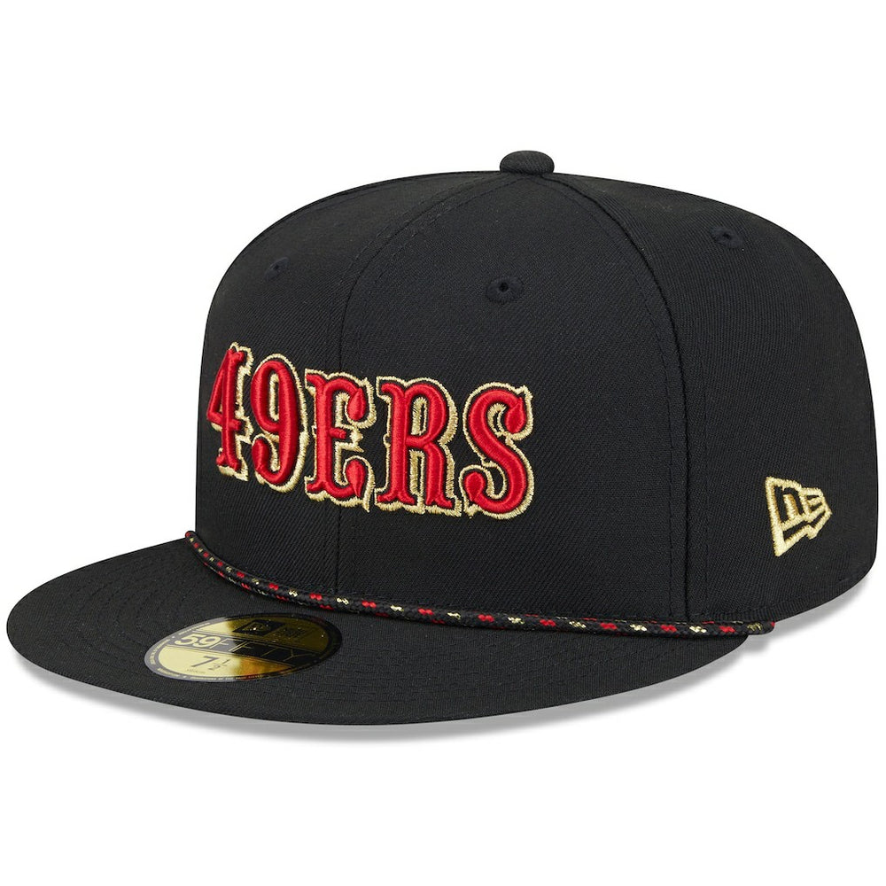San Francisco 49ers New Era 2025 Rivalries Collection Sideline Rope 59FIFTY Fitted Hat - Black outlet