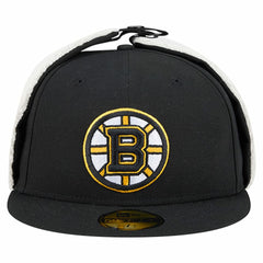 Boston Bruins New Era Injection Dog Ear Classic Fitted Hat - Black Hats