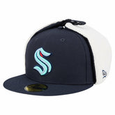 Seattle Kraken New Era Injection Dog Ear Classic Fitted Hat - Deep Sea Blue Hats
