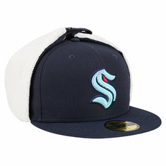 Seattle Kraken New Era Injection Dog Ear Classic Fitted Hat - Deep Sea Blue Hats