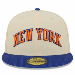 New York Knicks 2025/26 City Edition 59FIFTY Fitted Hat - Cream/Blue outlet