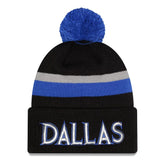 Dallas Mavericks 2025/26 City Edition Cuffed Knit Hat with Pom sale - Black/Blue online