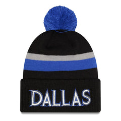 Dallas Mavericks 2025/26 City Edition Cuffed Knit Hat with Pom sale - Black/Blue online