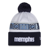 Memphis Grizzlies 2025/26 City Edition Cuffed Knit Hat with Pom - Navy/White cheap