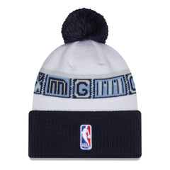 Memphis Grizzlies 2025/26 City Edition Cuffed Knit Hat with Pom - Navy/White cheap