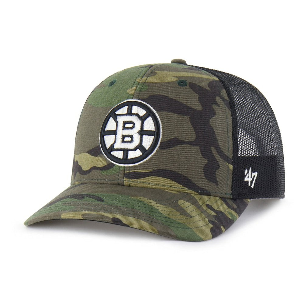 Boston Bruins '47 Trucker Snapback Hat - Camo Hats