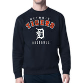 Detroit Tigers Starter Team Logo Fleece Pullover Sweatshirt Navy
