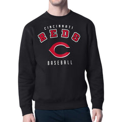 Cincinnati Reds Starter Team Logo Fleece Pullover Sweatshirt Black