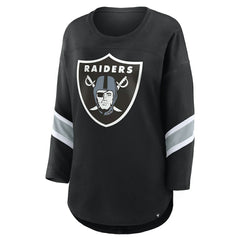 Las Vegas Raiders Women's Plus Size Redzone 3/4-Sleeve Scoop Neck T-Shirt - Black cheap