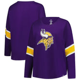 Minnesota Vikings Women's Plus Size Redzone 3/4-Sleeve Scoop Neck T-Shirt - Purple for sale