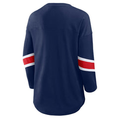 New England Patriots Women's Plus Size Redzone 3/4-Sleeve Scoop Neck T-Shirt - Navy outlet