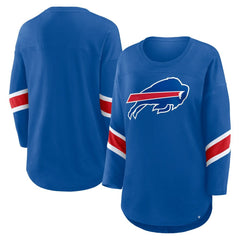 Buffalo Bills Women's Plus Size Redzone 3/4-Sleeve Scoop Neck T-Shirt - Royal sale