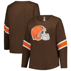 Cleveland Browns Women's Plus Size Redzone 3/4-Sleeve Scoop Neck T-Shirt - Brown sale
