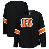 Cincinnati Bengals Women's Plus Size Redzone 3/4-Sleeve Scoop Neck T-Shirt - Black outlet