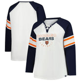 Chicago Bears Women's Plus Size Redzone Lace Up Long Sleeve T-Shirt - White sale