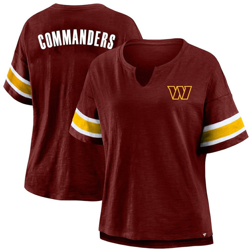Washington Commanders Women's Plus Size Redzone Notch Neck T-Shirt - Burgundy sale
