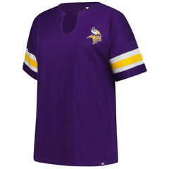 Minnesota Vikings Women's Plus Size Redzone Notch Neck T-Shirt - Purple outlet