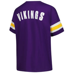 Minnesota Vikings Women's Plus Size Redzone Notch Neck T-Shirt - Purple outlet