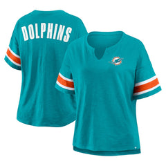 Miami Dolphins Women's Plus Size Redzone Notch Neck T-Shirt - Aqua online