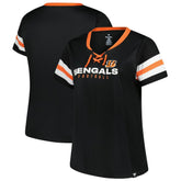 Cincinnati Bengals Women's Plus Size Red Zone Athena Lace-Up V-Notch Neck T-Shirt - Black online