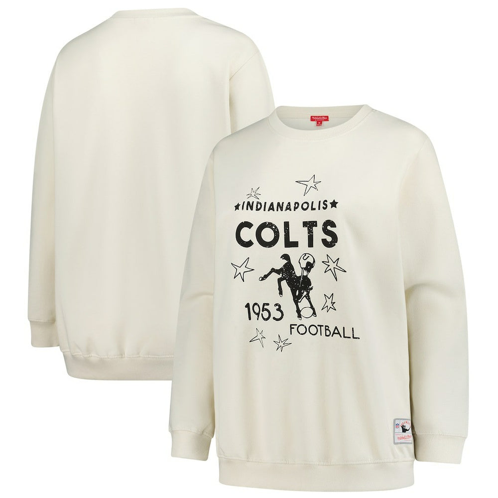 Indianapolis Colts Women's Plus Size Shooting Star Sweatshirt - Cream for sale