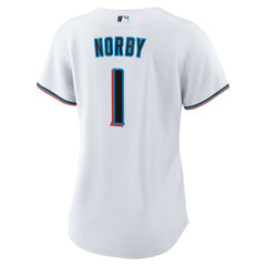 Connor Norby Miami Marlins Women's Home Replica Jersey White