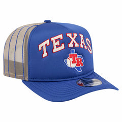 Texas Rangers Vintage Arched Foam Front 9FIFTY A-Frame Adjustable Trucker Hat Royal