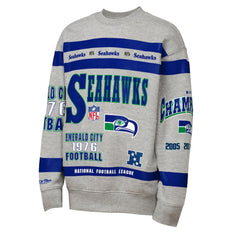 Seattle Seahawks Youth Throwback All-Over Print Fleece Sweatshirt - Gray sale