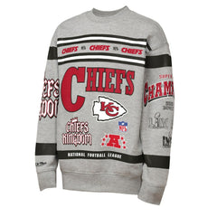 Kansas City Chiefs Youth Throwback All-Over Print Fleece Sweatshirt - Gray discount
