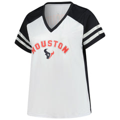 C.J. Stroud Houston Texans Women's Plus Size Bling V-Neck T-Shirt - White for sale