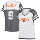 Joe Burrow Cincinnati Bengals Women's Plus Size Bling V-Neck T-Shirt - White on sale