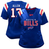 Josh Allen Buffalo Bills Women's Plus Size Name & Number Raglan Lace V-Neck T-Shirt - Royal for sale