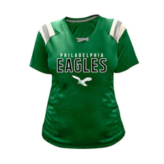 Saquon Barkley Philadelphia Eagles Women's Plus Size Name & Number Raglan Lace V-Neck T-Shirt - Kelly Green outlet
