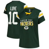 Jordan Love Green Bay Packers Women's Plus Size Name & Number Raglan Lace V-Neck T-Shirt - Green cheap