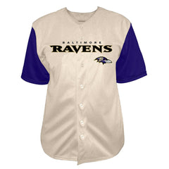 Lamar Jackson Baltimore Ravens Big & Tall Baseball Button-Up Shirt - Cream for sale