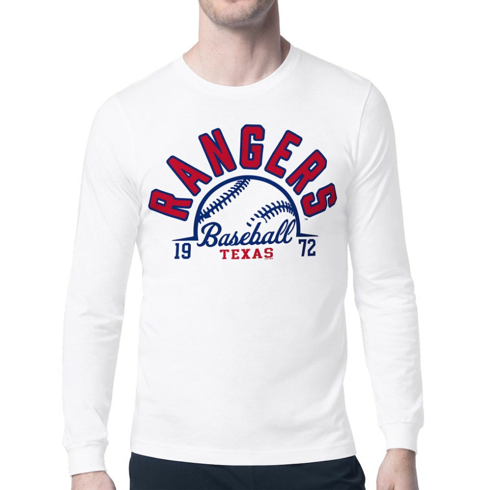 Texas Rangers Starter Half Ball Team Graphic Long Sleeve T-Shirt White
