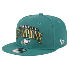 Philadelphia Eagles New Era Super Bowl LIX Champions 9FIFTY Snapback Hat - Midnight Green for sale