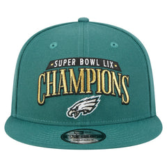 Philadelphia Eagles New Era Super Bowl LIX Champions 9FIFTY Snapback Hat - Midnight Green for sale