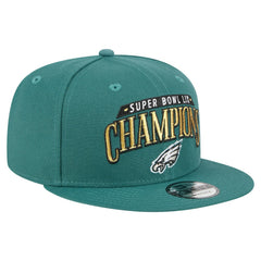 Philadelphia Eagles New Era Super Bowl LIX Champions 9FIFTY Snapback Hat - Midnight Green for sale