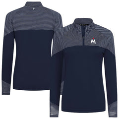 Minnesota Twins Levelwear Women's Classic Stripes Insignia 2.0 Raglan Quarter-Zip Top Navy
