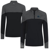 Miami Marlins Levelwear Women's Classic Stripes Insignia 2.0 Raglan Quarter-Zip Top Black