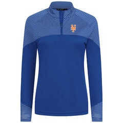 New York Mets Levelwear Women's Classic Stripes Insignia 2.0 Raglan Quarter-Zip Top Royal