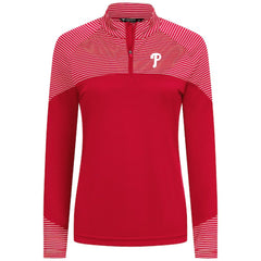 Philadelphia Phillies Levelwear Women's Classic Stripes Insignia 2.0 Raglan Quarter-Zip Top Red
