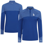 Los Angeles Dodgers Levelwear Women's Classic Stripes Insignia 2.0 Raglan Quarter-Zip Top Royal