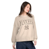 New York Yankees G-III 4Her by Carl Banks Women's Oversized Vet II Sweatshirt Sand