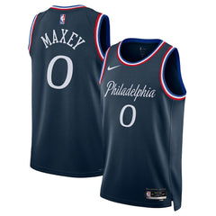 Tyrese Maxey Philadelphia 76ers Unisex 2025/26 Swingman Jersey - Navy - City Edition cheap
