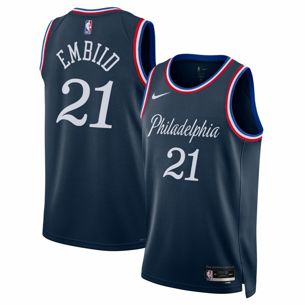 Joel Embiid Philadelphia 76ers Unisex 2025/26 Swingman Jersey - Navy - City Edition discount