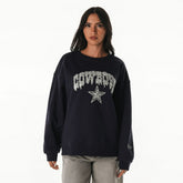 Dallas Cowboys The Wild Collective Women's Rock Crystal Oversized Crewneck Sweatshirt - Navy sale