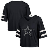 Dallas Cowboys '47 Women's Premier Scout Cropped V-Neck T-Shirt - Navy on sale