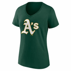 Athletics Women's Logo V-Neck T-Shirt Green